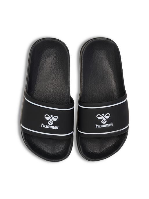 POOL SLIDE JR , BLACK/WHITE, packshot