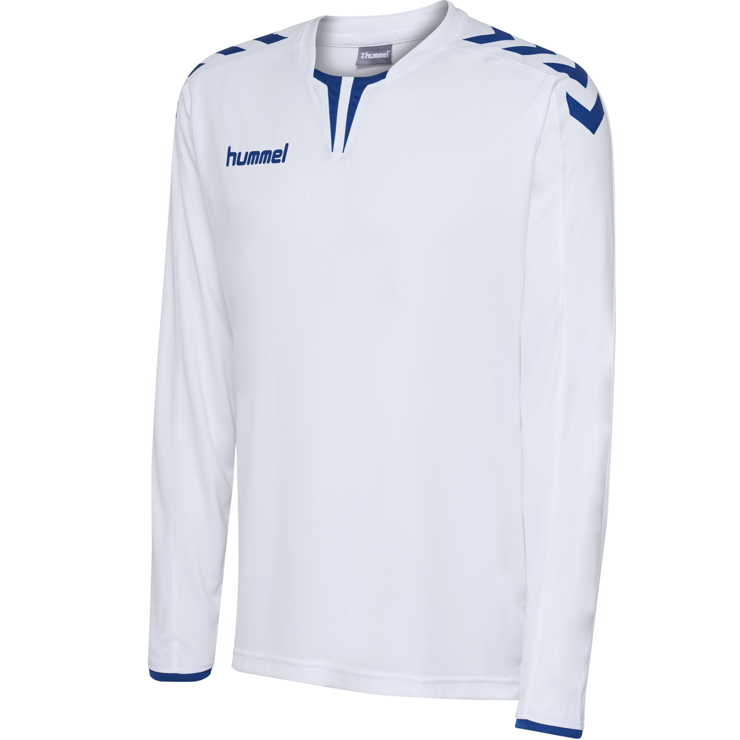 CORE LS POLY JERSEY, WHITE/TRUE BLUE, packshot