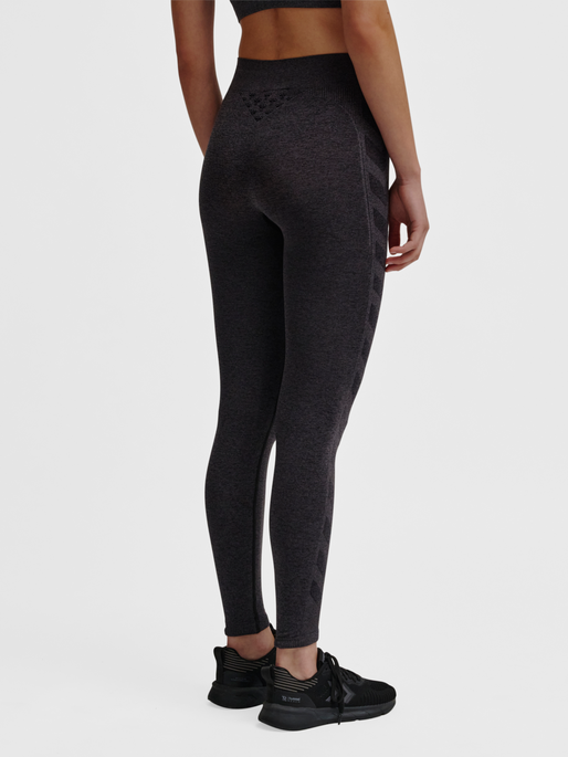 hmlCI SEAMLESS MID WAIST TIGHTS, BLACK MELANGE, model