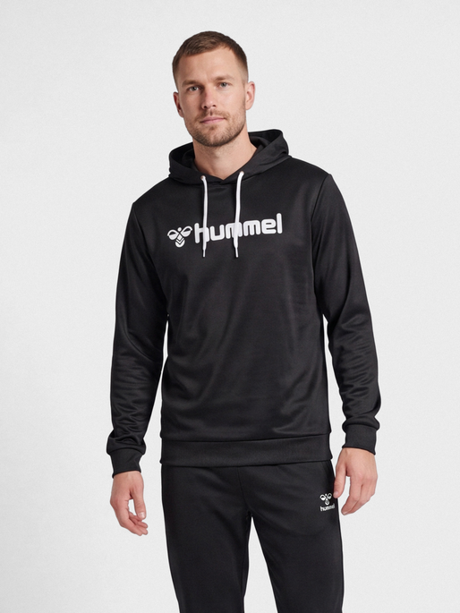 hmlLOGO HOODIE, BLACK, model