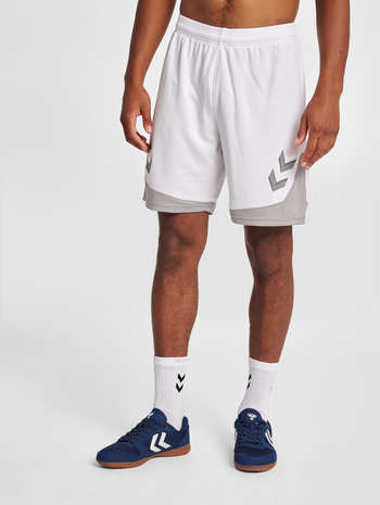 hmlLEAD POLY SHORTS, WHITE, model