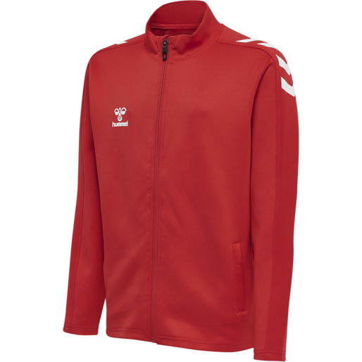 hmlCORE XK POLY ZIP SWEAT KIDS, TRUE RED, packshot