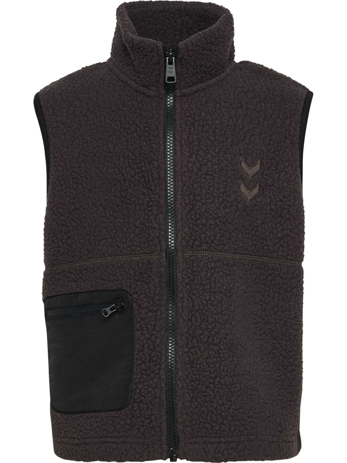 hmlJR MARTINI FLEECE ZIP VEST, CHOCOLATE TORTE, packshot