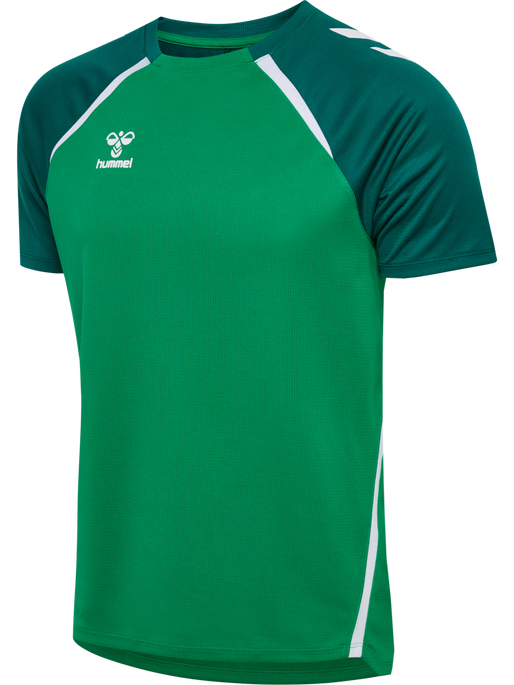 hmlLEAD 2.0 JERSEY S/S, JELLY BEAN/EVERGREEN, packshot