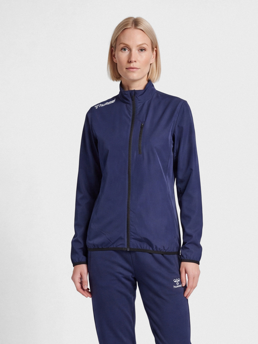 hmlRUN JACKET WOMAN, BLACK IRIS, model