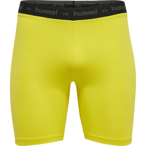 HML FIRST PERFORMANCE TIGHT SHORTS, BLAZING YELLOW, packshot