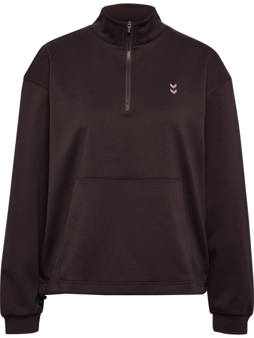 hmlYOGA SOFT HALFZIP W JACKET, FUDGE hmlYOGA SOFT HALFZIP W JACKET, FUDGE, packshot