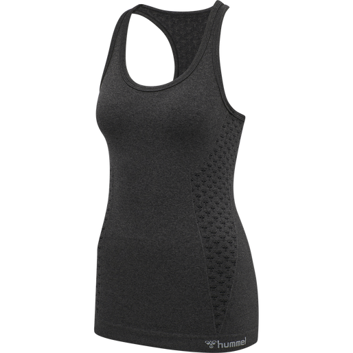 hmlCI SEAMLESS TOP, BLACK MELANGE, packshot