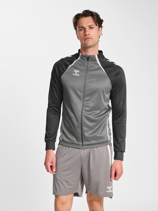 hmlLEAD 2.0 TRACK ZIP JACKET, STEEL GRAY/ASPHALT, model