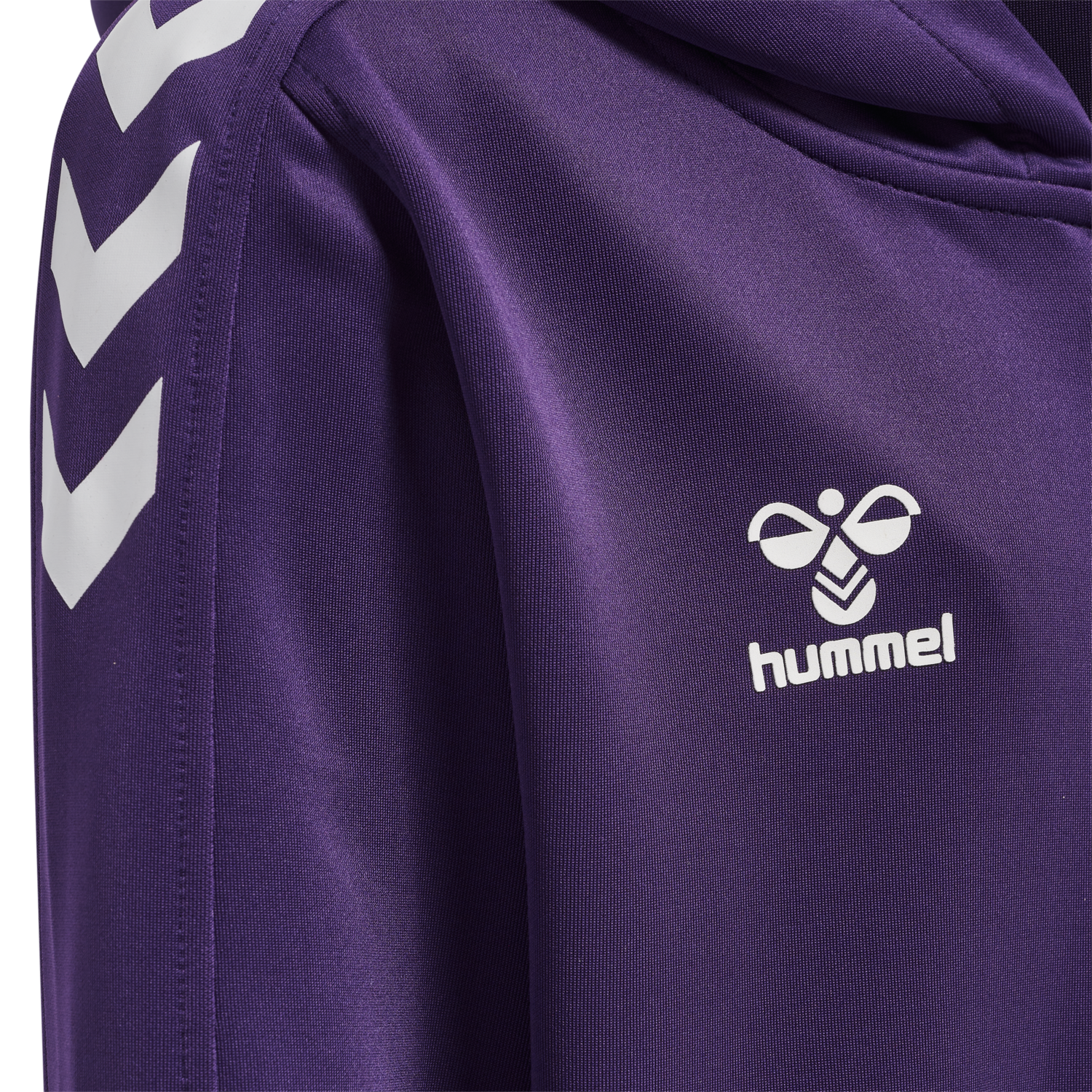hmlCORE XK POLY ZIP HOOD SWEAT KIDS, ACAI/WHITE, packshot