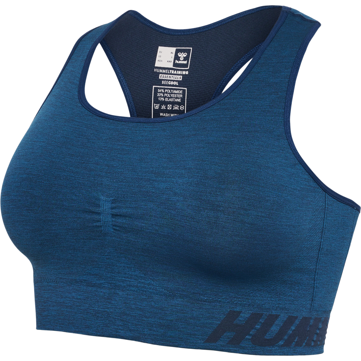 hmlTE CURVE SEAMLESS SPORTS BRA, INSIGNIA BLUE MELANGE, packshot