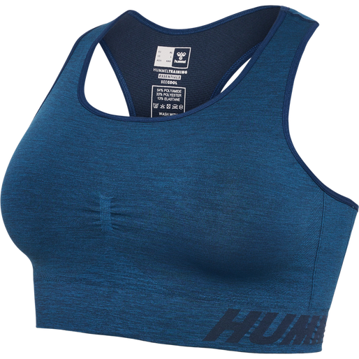 hmlTE CURVE SEAMLESS SPORTS BRA, INSIGNIA BLUE MELANGE hmlTE CURVE SEAMLESS SPORTS BRA, INSIGNIA BLUE MELANGE, packshot
