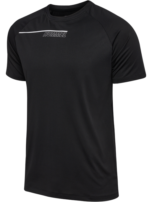 hmlCOURT LIGHT WEIGHT T-SHIRT, LIGHT GREY/BLACK, packshot