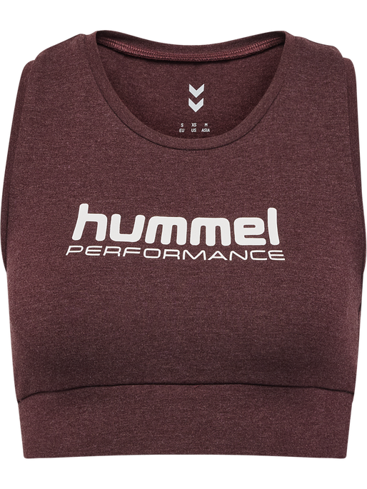 hmlPULSE LOGO LIGHT SUPPORT BRA, FUDGE MELANGE, packshot