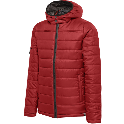 hmlNORTH QUILTED HOOD JACKET KIDS, TRUE RED, packshot