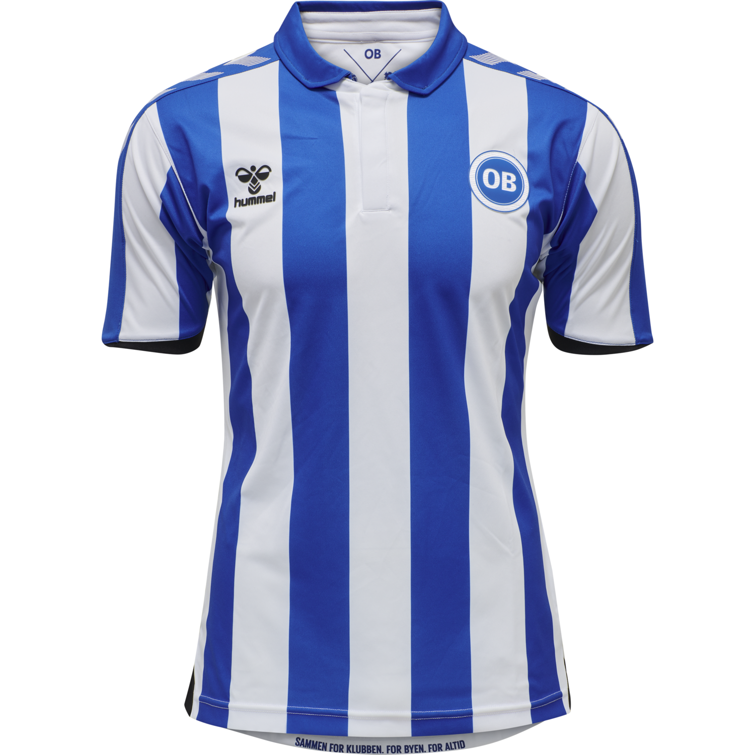 OB 20/21 HOME JERSEY S/S _KIDS, WHITE/LAPIS BLUE UNSPONSORED, packshot