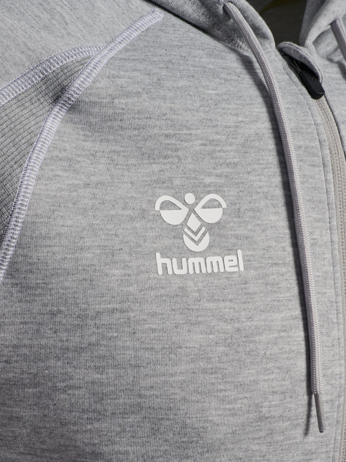hmlMOVE 2.0 ZIP HOODIE, GREY MELANGE, packshot