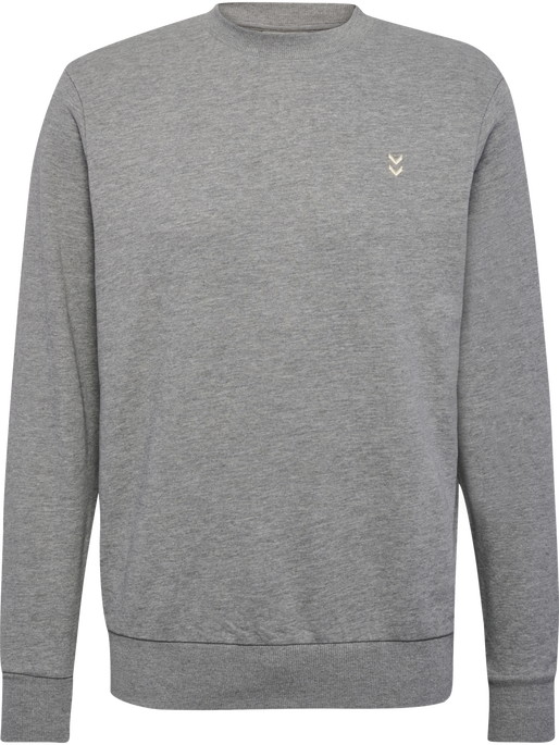 hmlPULSE SWEAT CREWNECK, GREY MELANGE, packshot
