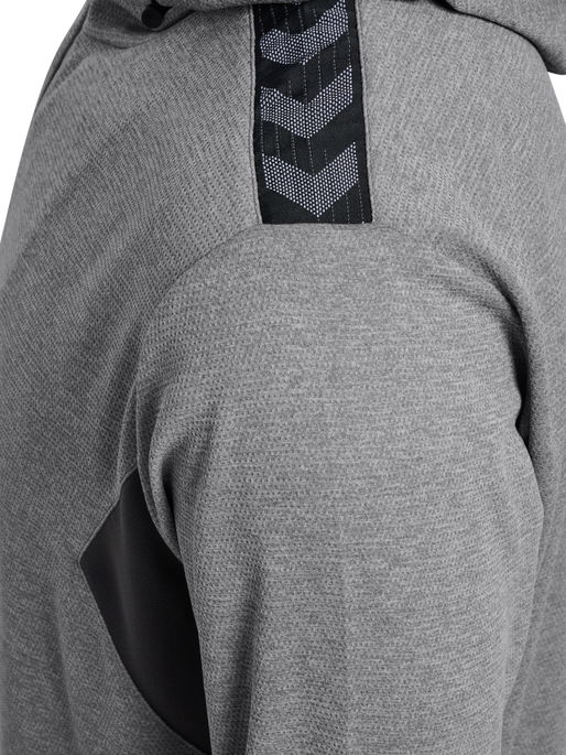 hmlAUTHENTIC PL ZIP HOODIE, GREY MELANGE, packshot