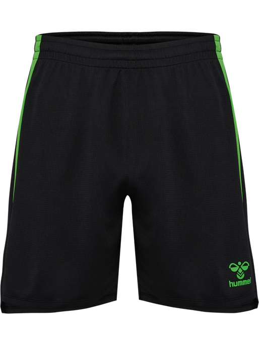 hmlLEAD 2.0 SHORTS, BLACK/GREEN GECKO, packshot