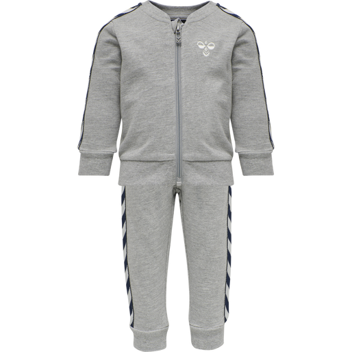 hmlBILLE TRACKSUIT, GREY MELANGE, packshot