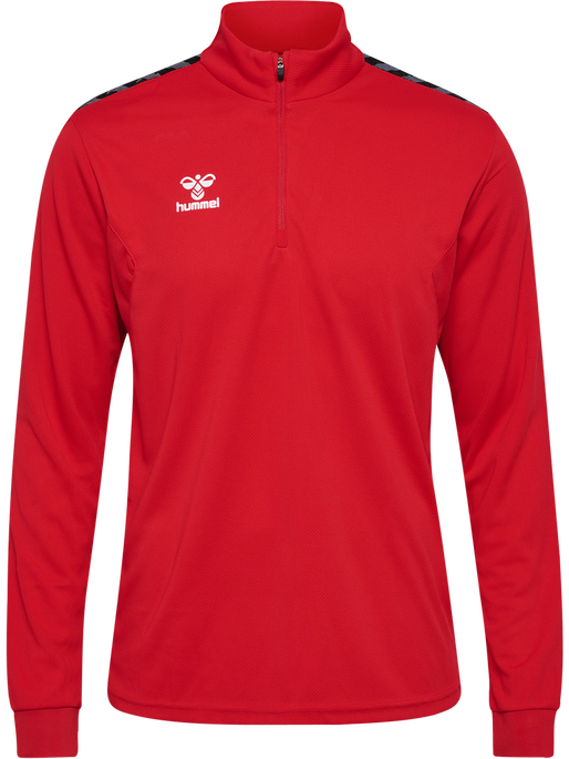 hmlAUTHENTIC HALF ZIP SWEAT, TRUE RED hmlAUTHENTIC HALF ZIP SWEAT, TRUE RED, packshot