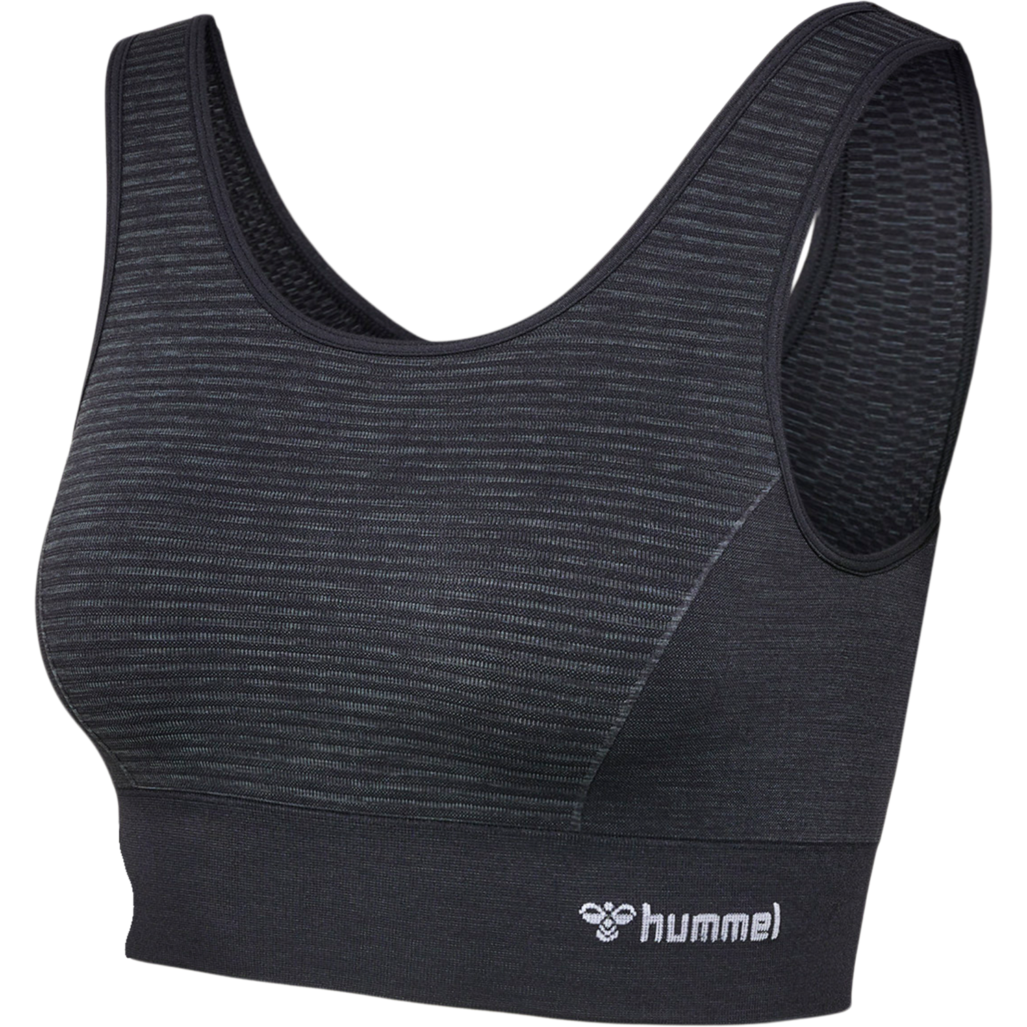 hmlMT IVY SEAMLESS SPORTS TOP, BLACK MELANGE, packshot
