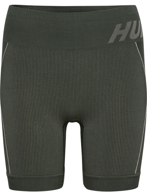 hmlTE CHRISTEL SEAMLESS SHORTS, CLIMBING IVY/SEAGRASS MELANGE, packshot