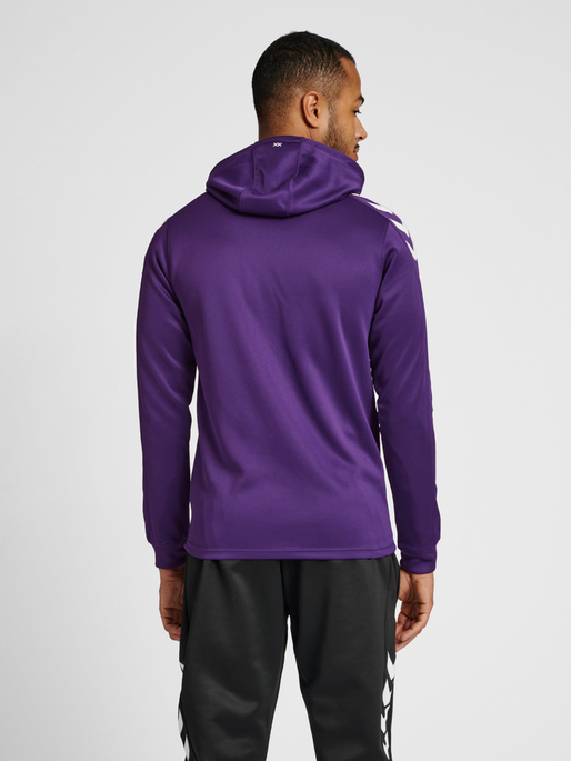 hmlCORE XK POLY SWEAT HOODIE, ACAI, model