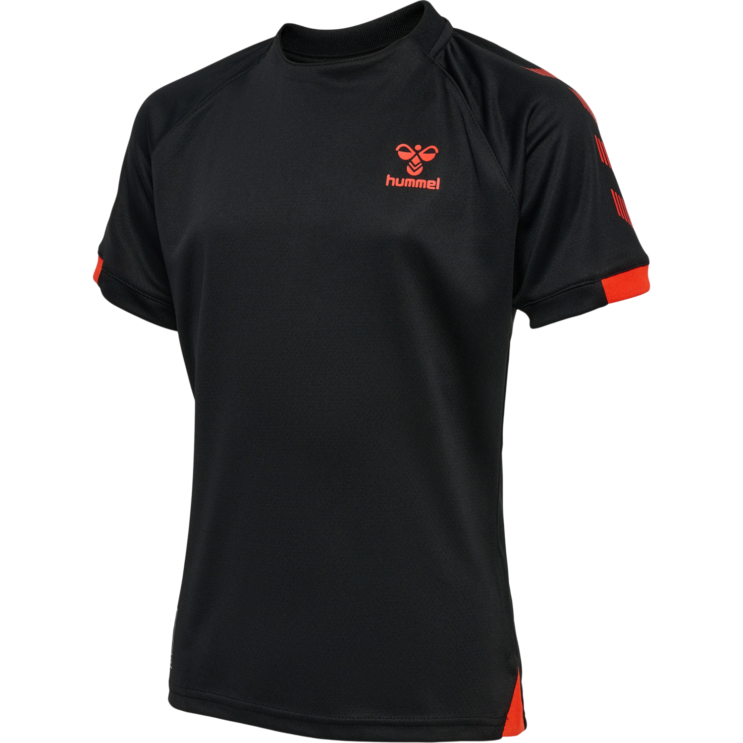 hmlGG12 ACTION JERSEY S/S KIDS, BLACK/CHERRY TOMATO, packshot