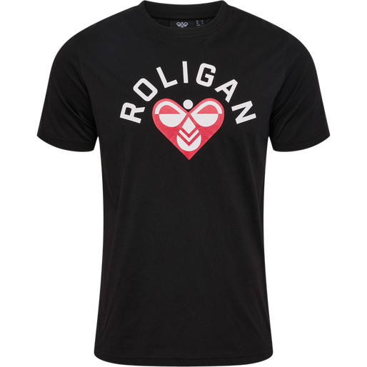 hmlROLIGAN COTTON T-SHIRT, BLACK, packshot