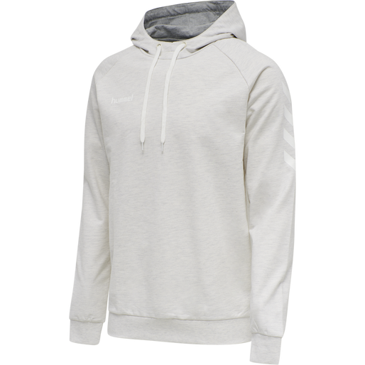 HMLGO COTTON HOODIE, EGRET MELANGE, packshot