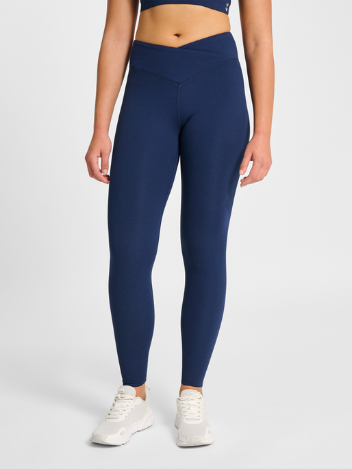hmlYOGA WRAP HIGH WAIST W TIGHTS, DRESS BLUES, model