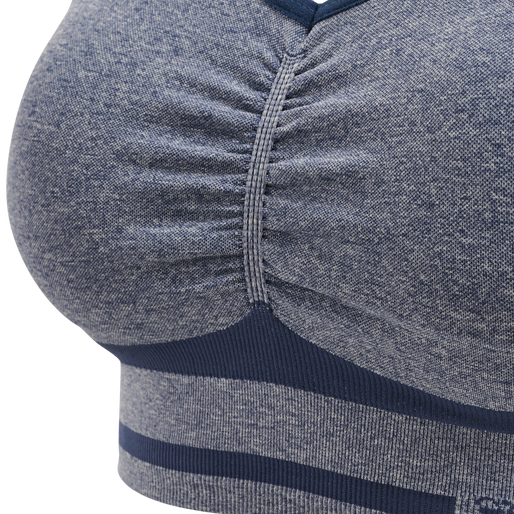 hmlMT LULU SEAMLESS SCRUNCH BRA, INSIGNIA BLUE MELANGE hmlMT LULU SEAMLESS SCRUNCH BRA, INSIGNIA BLUE MELANGE, packshot