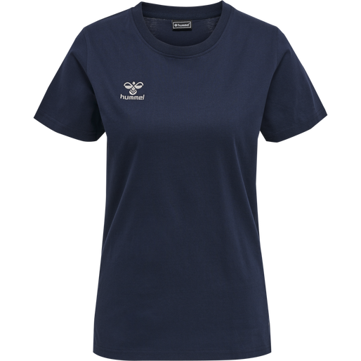 hmlMOVE GRID COTTON T-SHIRT S/S WOM, MARINE, packshot