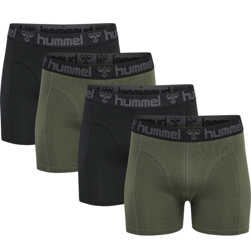 hmlMARSTON 4-PACK BOXERS, BLACK/THYME, packshot