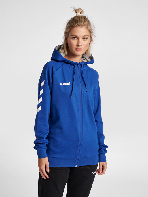 hummel GO COTTON ZIP HOODIE WOMAN TRUE BLUE hummelsport