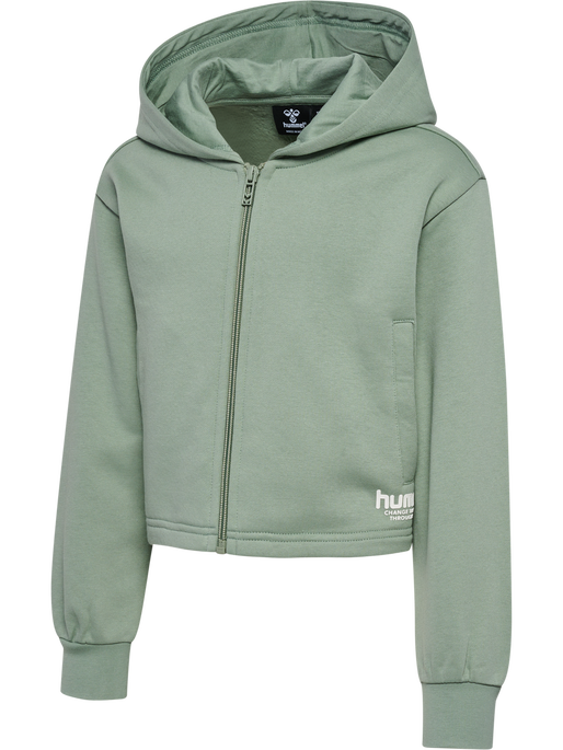 hmlZIPPI ZIP HOODIE, LILY PAD, packshot