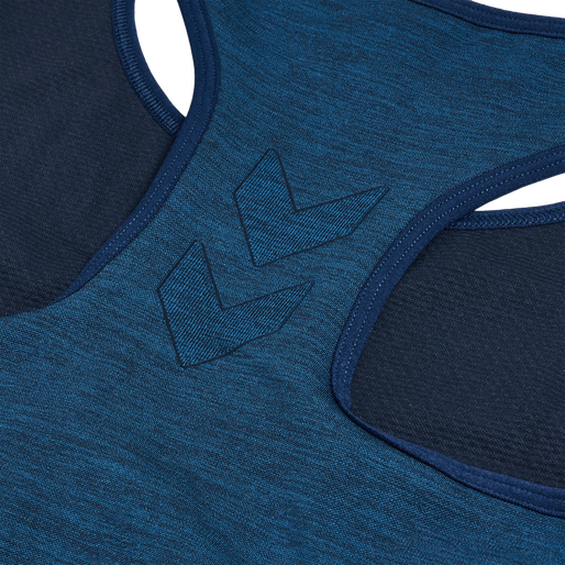 hmlTE CURVE SEAMLESS SPORTS BRA, INSIGNIA BLUE MELANGE hmlTE CURVE SEAMLESS SPORTS BRA, INSIGNIA BLUE MELANGE, packshot
