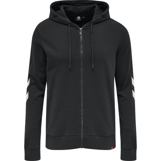 hmlLEGACY ZIP HOODIE PLUS, BLACK, packshot