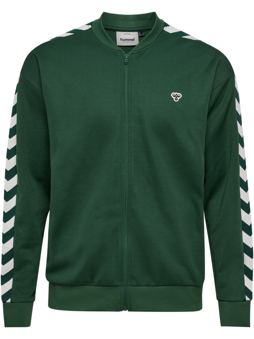 hmlARCHIVE REGULAR POLY ZIP JACKET, DARK GREEN, packshot