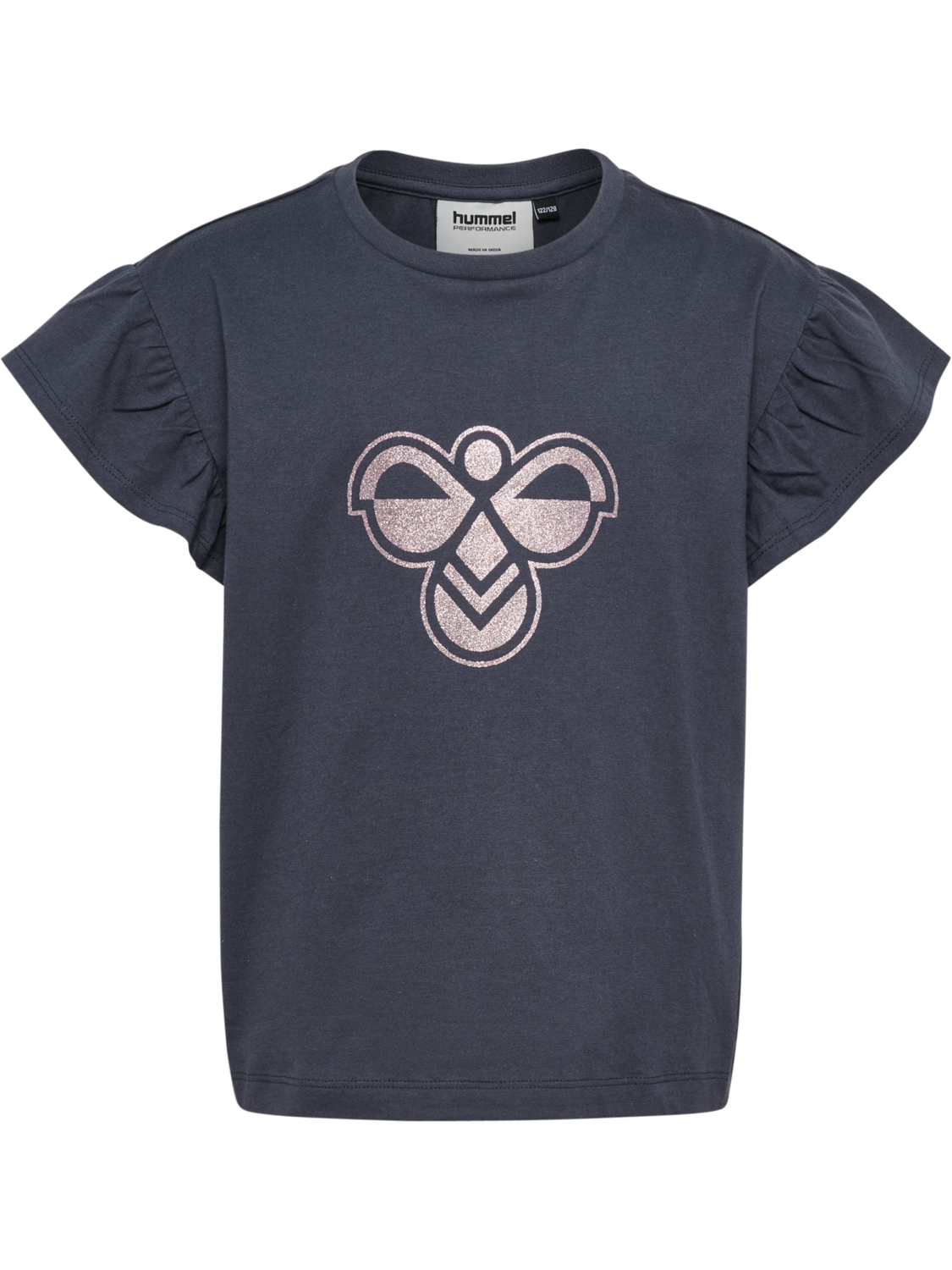 hmlJR RUFFLE T-SHIRT SS BIG BEE, OMBRE BLUE, packshot