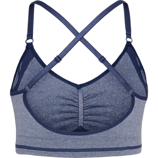 hmlMT LULU SEAMLESS SCRUNCH BRA, INSIGNIA BLUE MELANGE hmlMT LULU SEAMLESS SCRUNCH BRA, INSIGNIA BLUE MELANGE, packshot