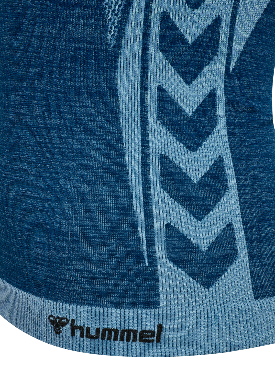 hmlCLEA SEAMLESS TIGHT T-SHIRT L/S, NAVY PEONY/FADED DENIM, packshot