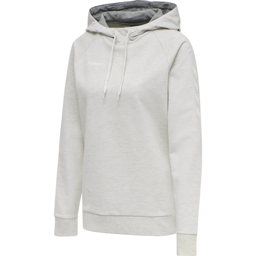 HMLGO COTTON HOODIE WOMAN, EGRET MELANGE, packshot