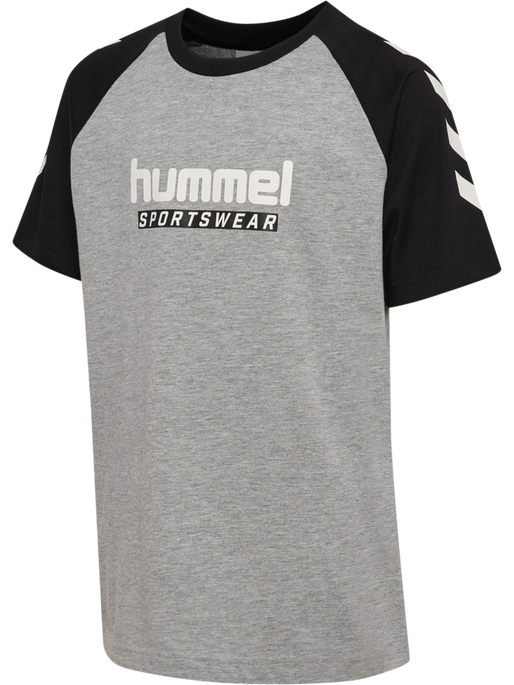 hmlJR LOGO T-SHIRT S/S, GREY MELANGE, packshot
