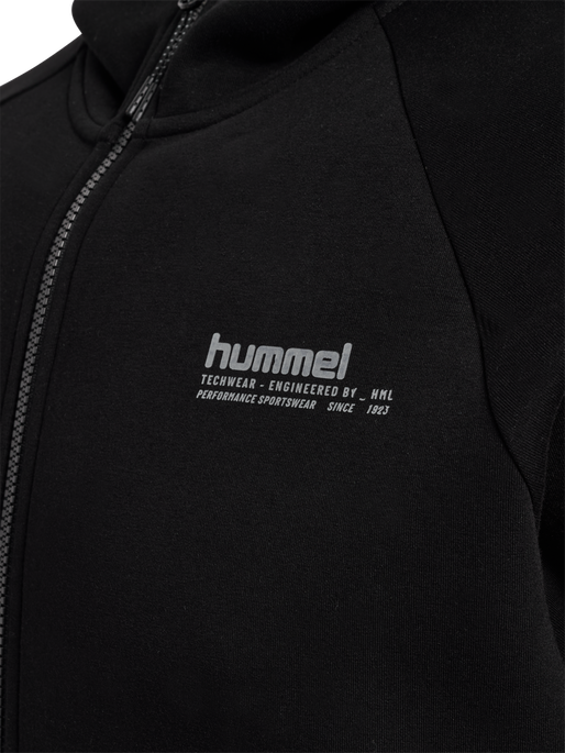 hmlTECH FLEECE REGULAR ZIP HOODIE, BLACK, packshot