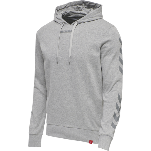 hmlLEGACY HOODIE, GREY MELANGE, packshot