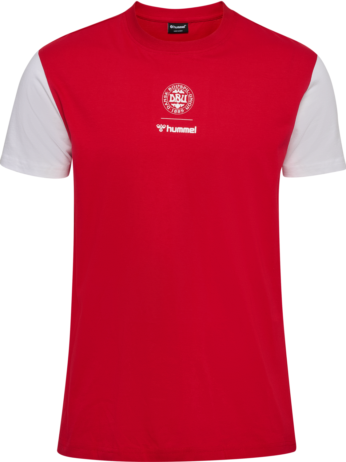 DBU 26 FAN RED-WHITE TEE SS, TANGO RED/WHITE, packshot