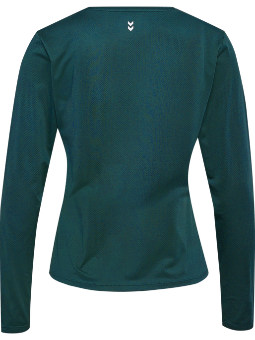 hmlMT AURA MESH T-SHIRT L/S, DEEP TEAL, packshot
